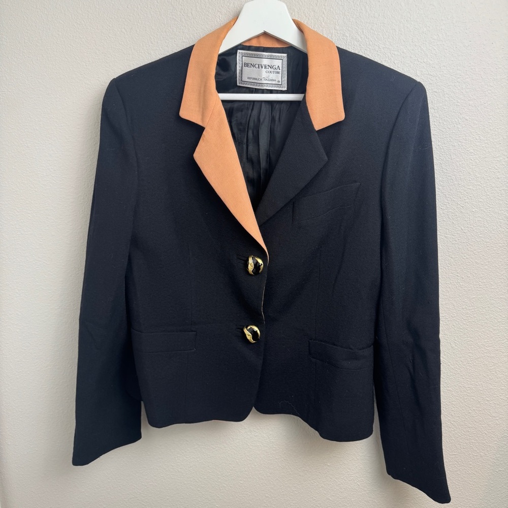 Bencivenga Couture 100%‎ Wool Blazer Made In Italy Size Medium